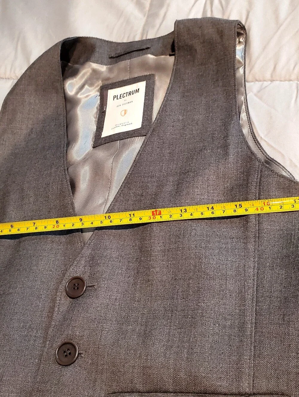 Plectrum Men's Gray Dress Vest By Ben Sherman Size XS